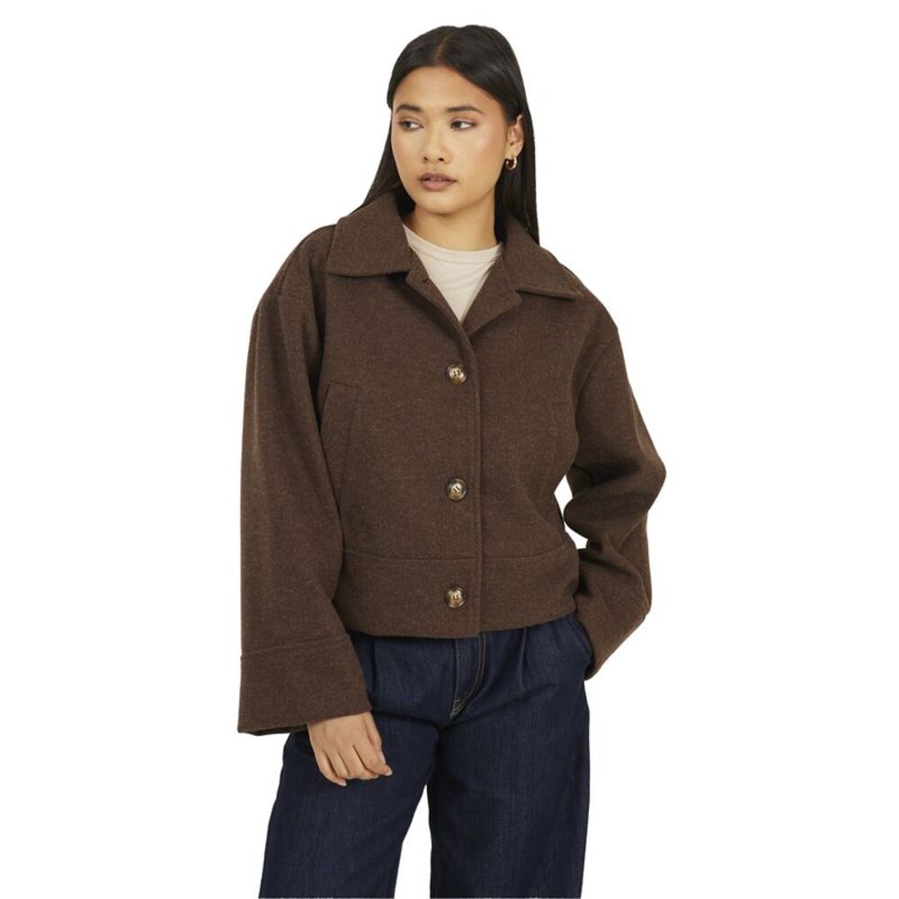 Brave Soul Womens/Ladies Bonded Jacket / Chocolate Marl